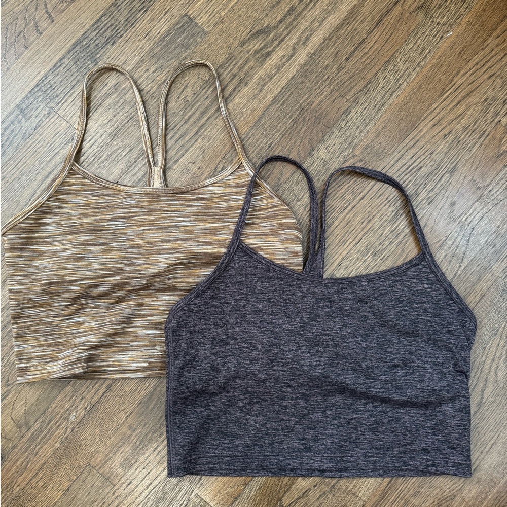 Aerie Hugger Sports Bra Tops in Gold and Purple Small
